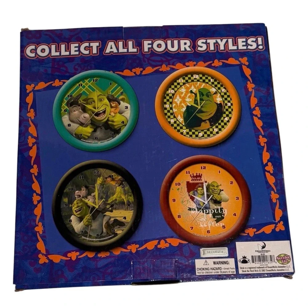 Vintage‎ Y2K 2007 Shrek the Third DreamWorks Movie Promo Wall Clock In Box